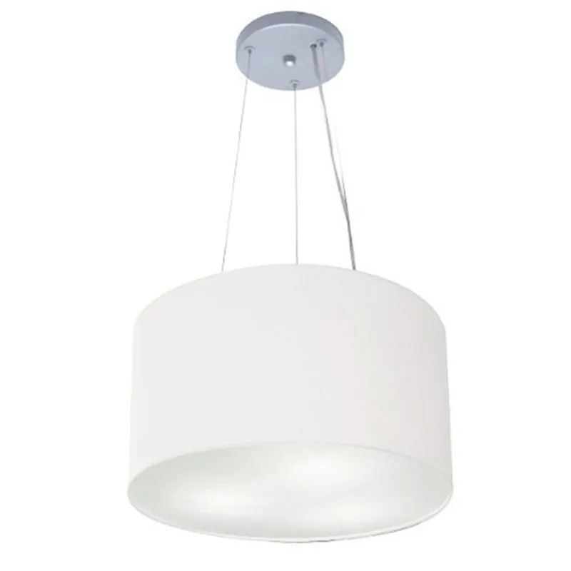 Lustre Pendente Cilíndrico Md-4182 com Cúpula em Tecido 40X25CM Bivolt 110V-220V Branco Vivare Brasil Iluminação Lustre Pendente Cilíndrico Md-4182 Cúpula em Tecido 40X25CM Bivolt 110V-220V Branco Vivare Brasil