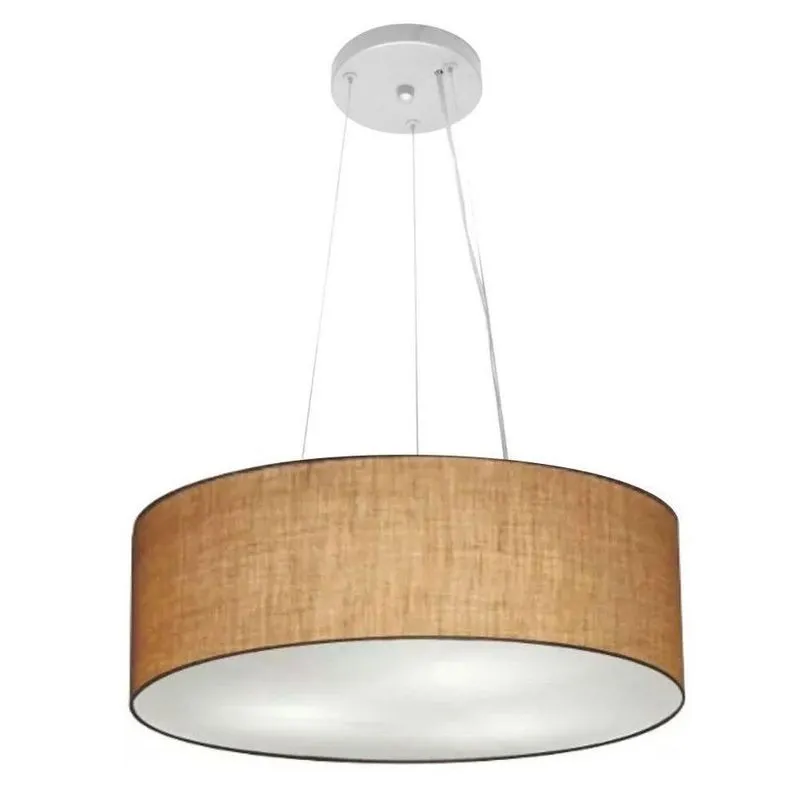 Lustre Pendente Cilíndrico Md-4184 45x15cm Bivolt Palha