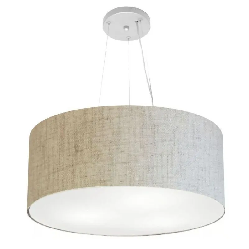 Lustre Pendente Cilíndrico Md-4188 com Cúpula em Tecido 50x25CM, Fio Ajustável, Bivolt rústico-bege Vivare Brasil Lustre Pendente Cilíndrico Md-4188 Cúpula Tecido 50x25CM Bivolt rústico-bege Vivare Brasil