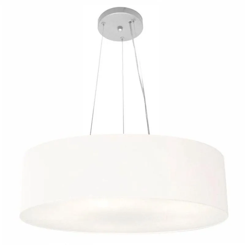 Lustre Pendente Cilíndrico Md-4190 55x15cm Bivolt Branco