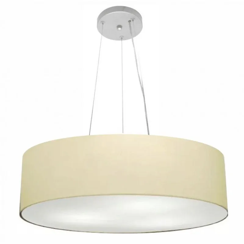 Lustre Pendente Cilíndrico Md-4190 55x15 Bivolt Algodão Crú