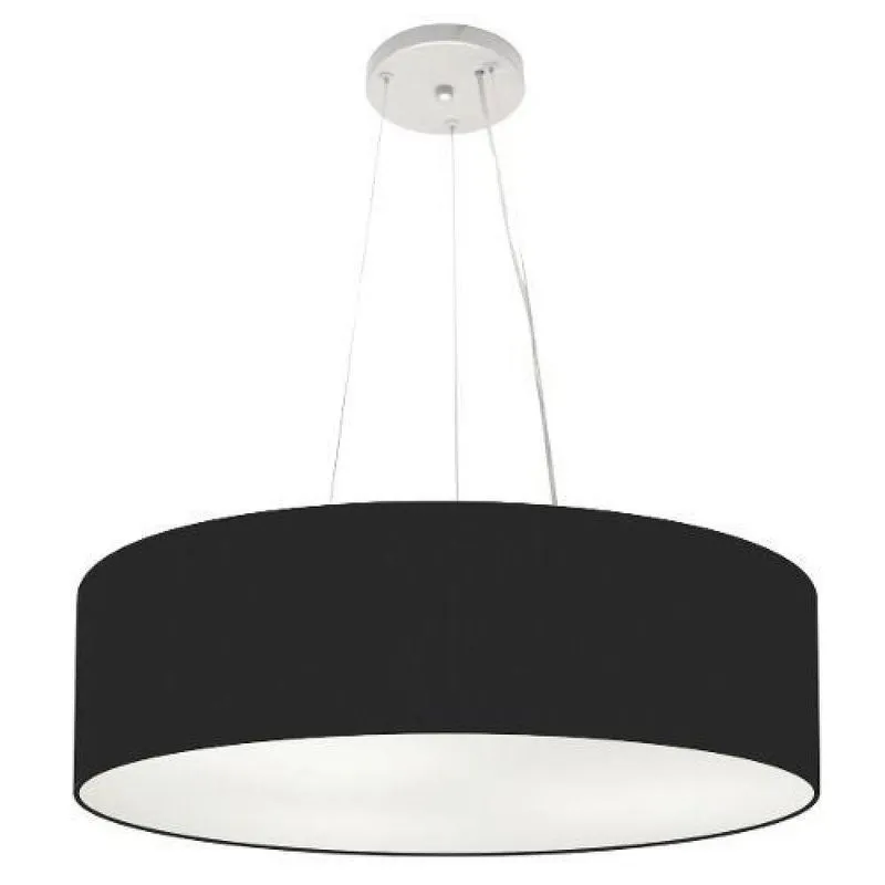 Lustre Pendente Cilíndrico Md-4190 55x15cm Bivolt Preto