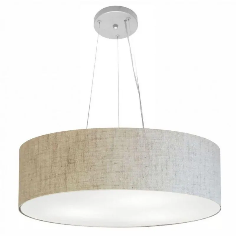 Lustre Pendente Cilíndrico Md-4190 55x15 Bivolt Rústico Bege