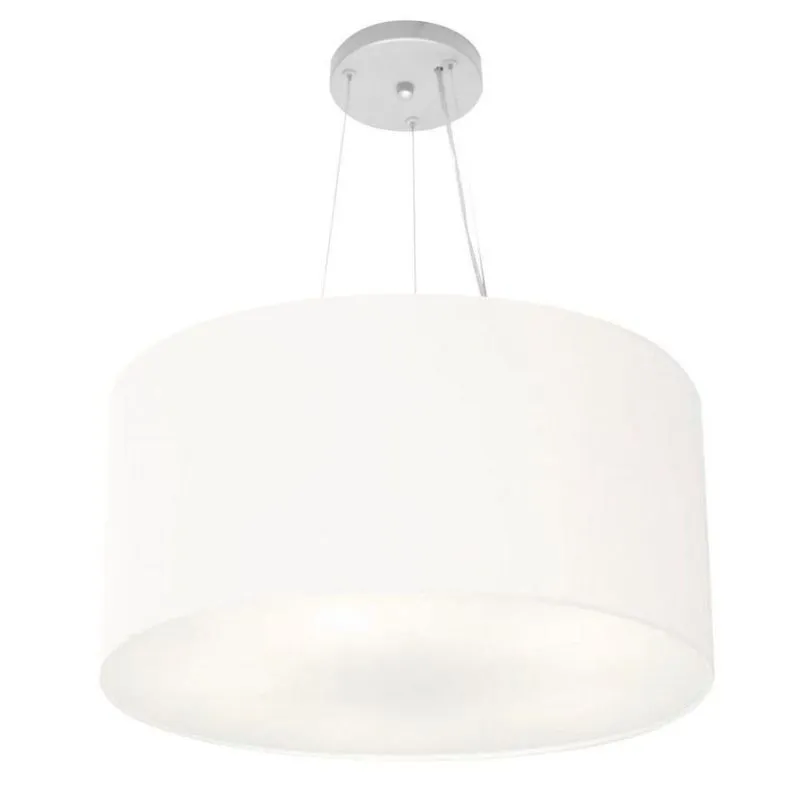 Lustre Pendente Cilíndrico Md-4192 55x30cm Bivolt Branco