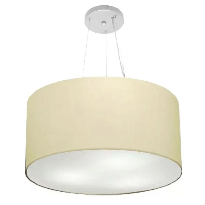 Lustre Pendente Cilíndrico Md-4192 55x30 Bivolt Algodão Crú