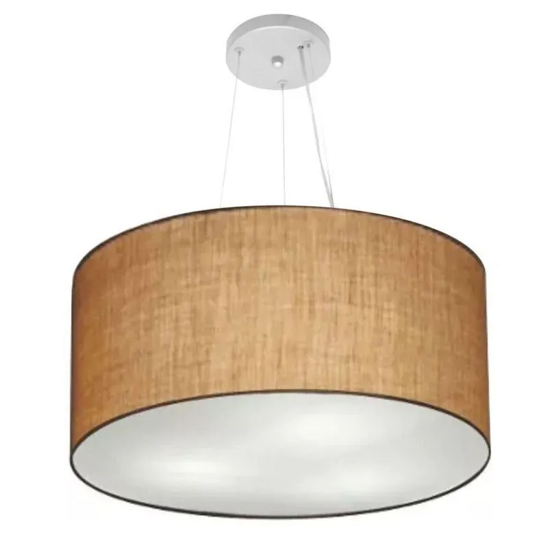Lustre Pendente Cilíndrico Md-4192 55x30cm Bivolt Palha