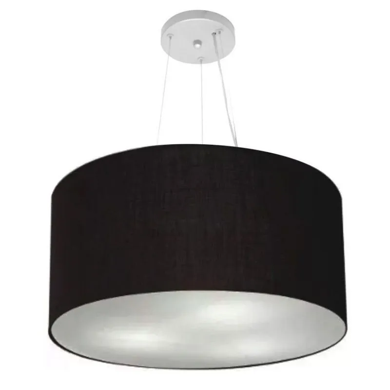 Lustre Pendente Cilíndrico Md-4192 55x30cm Bivolt Preto
