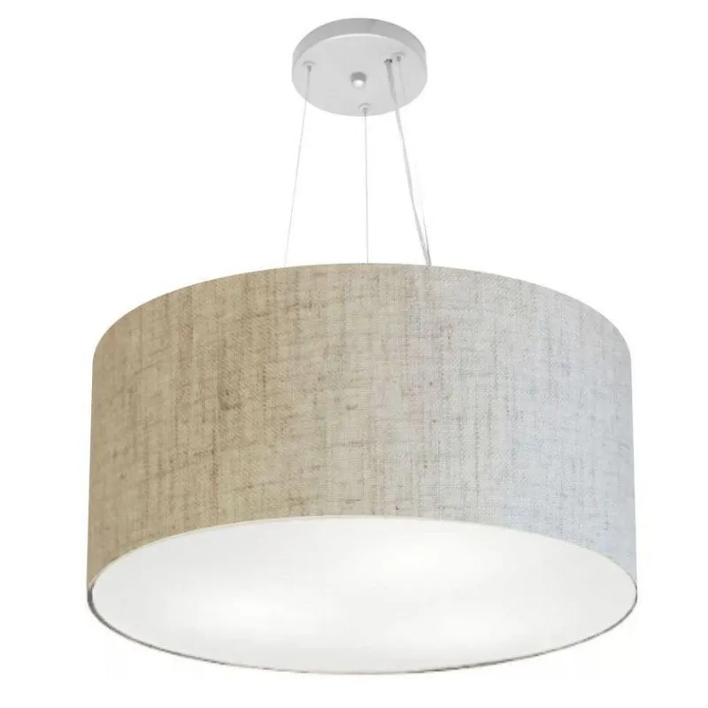 Lustre Pendente Cilíndrico Md-4192 55x30 Bivolt Rústico Bege