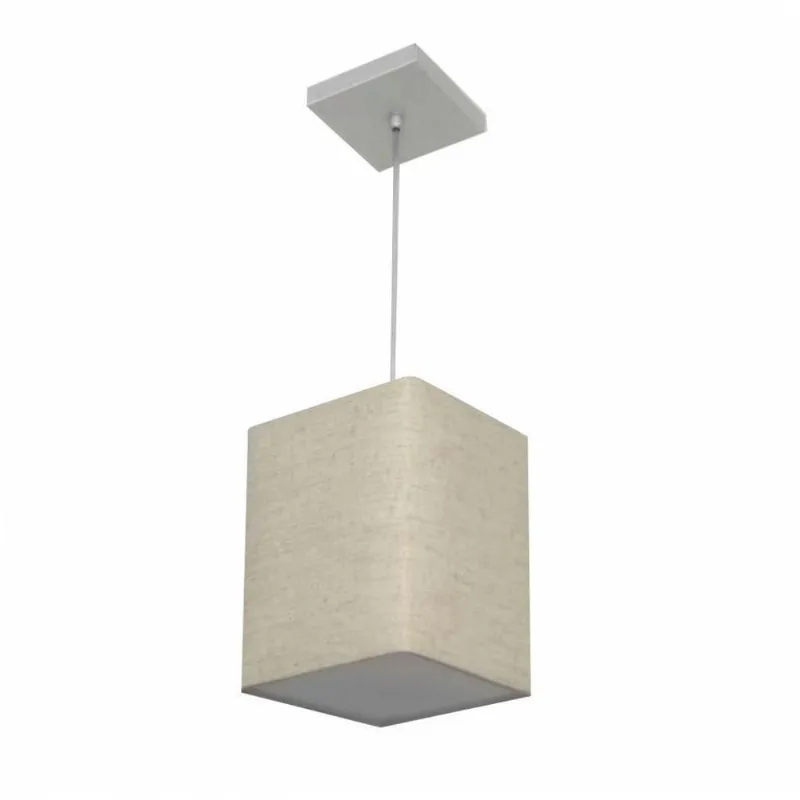 Lustre Quadrado Md-4007 25/16x16cm Bivolt Rústico Bege