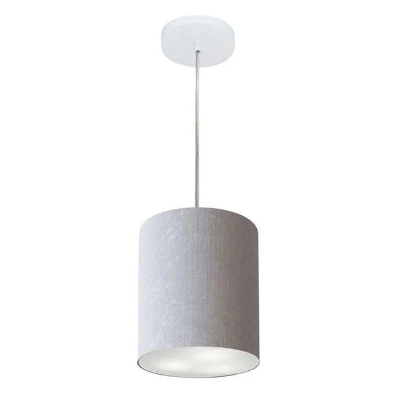 Lustre Cilíndrico Md-4012 18x25cm Rústico Cinza Bivolt - Vivare Brasil Iluminação