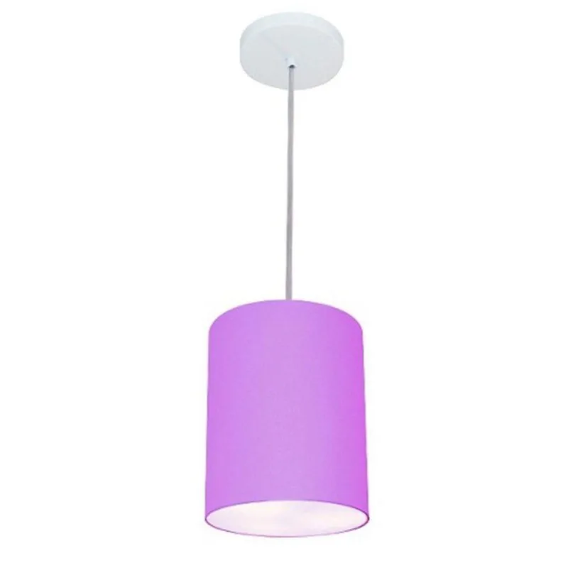 Lustre Pendente Cilíndrico Md-4012 8x25cm Bivolt Lilás