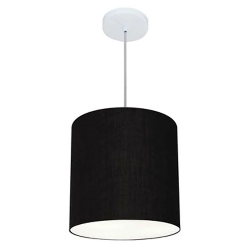 Lustre Pendente Cilíndrico Md-4036 30x31cm Bivolt Preto
