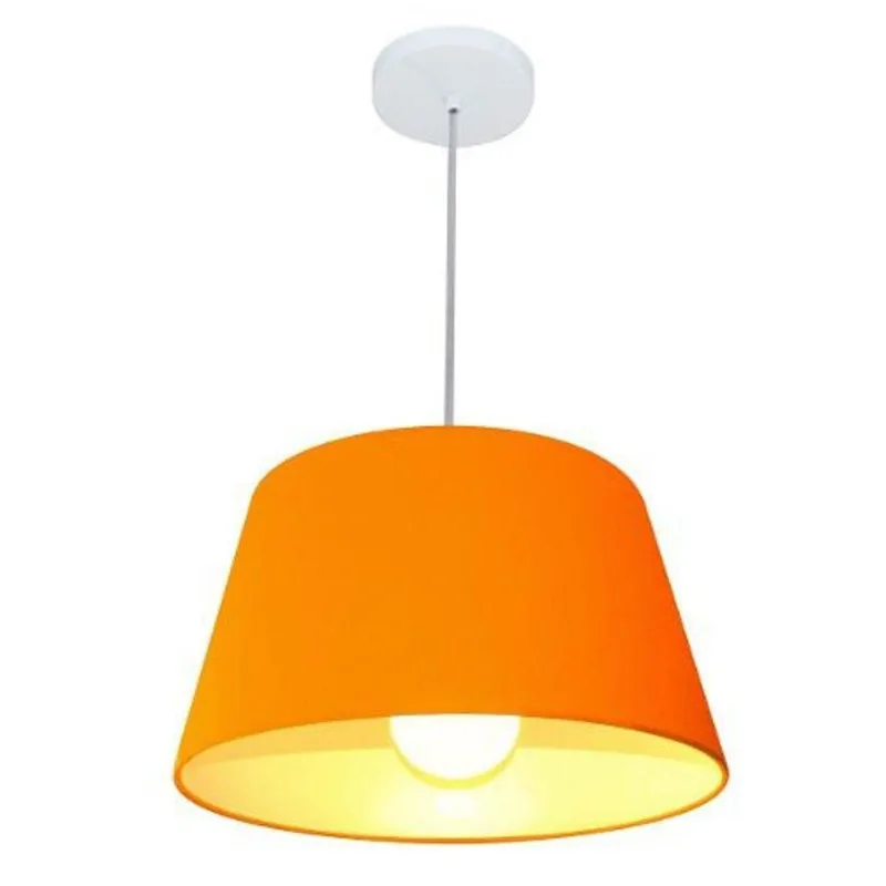 Lustre Pendente Cone Md-4039 21/40x30cm Bivolt Laranja