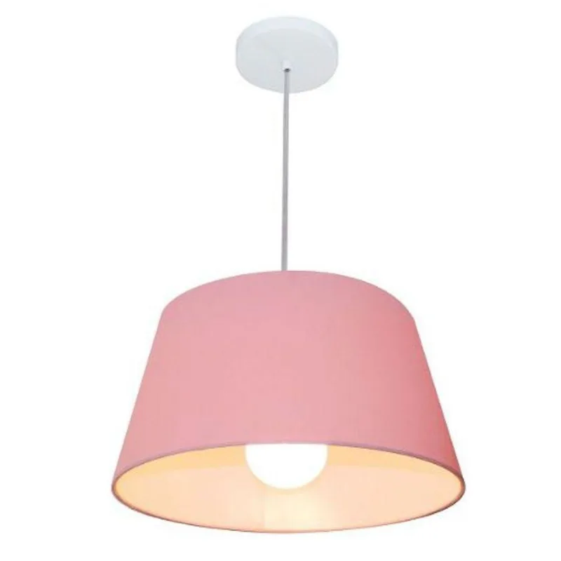 Lustre Pendente Cone Md-4039 21/40x30cm Bivolt Rosa Bebê