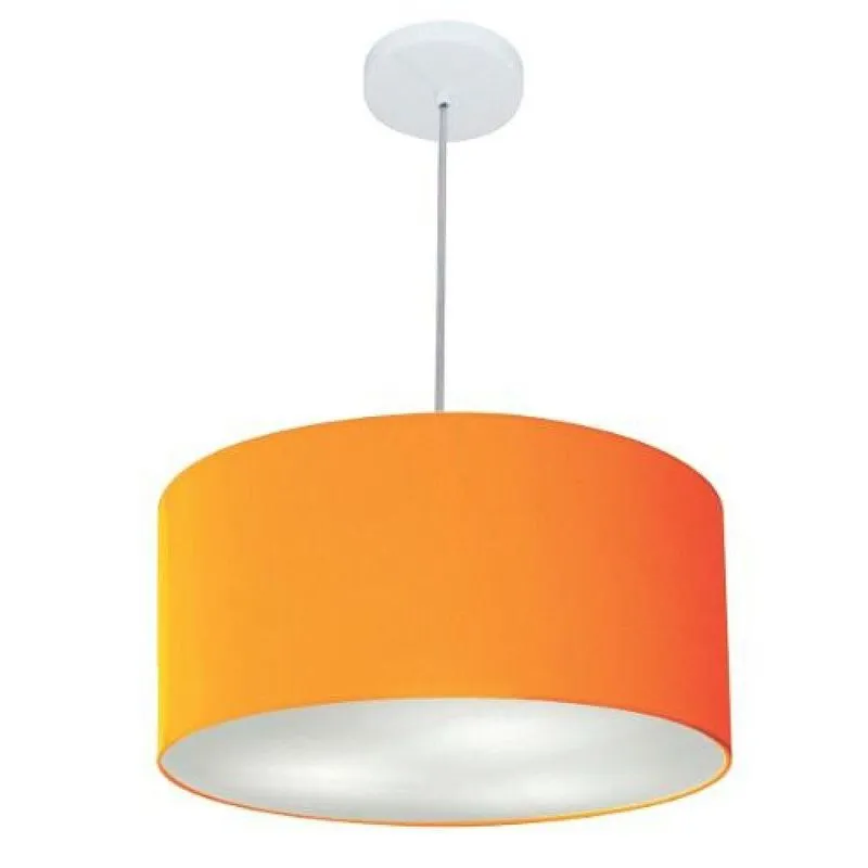 Lustre Pendente Cilíndrico Md-4049 50x21cm Bivolt Laranja