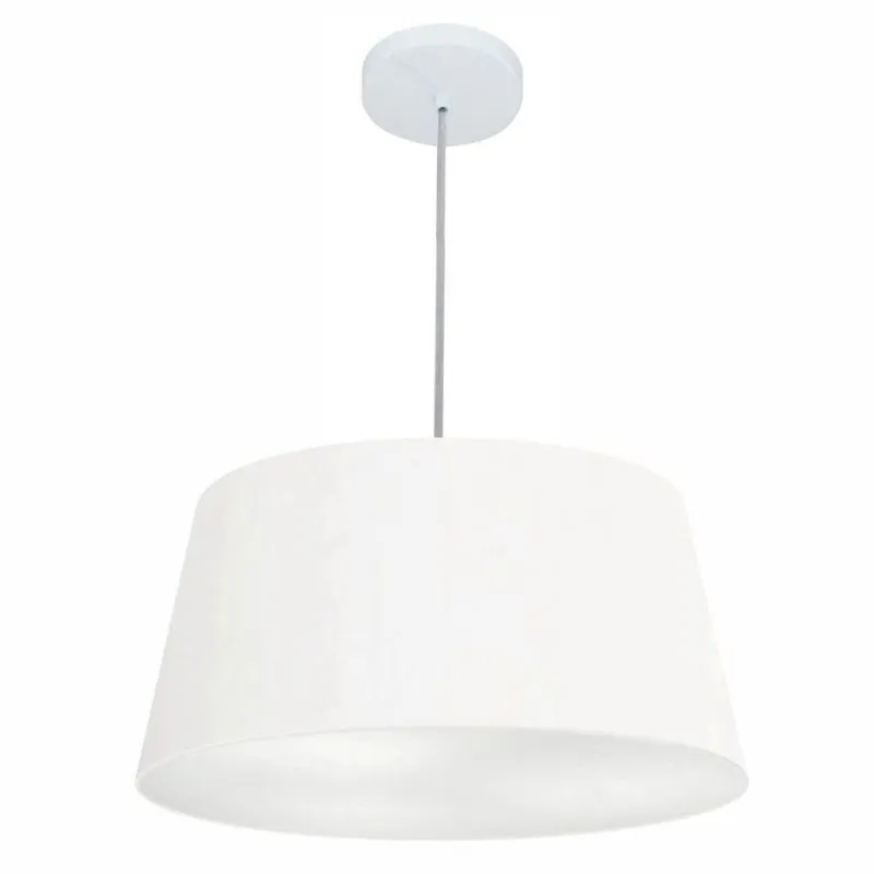 Lustre Pendente Cone Vivare Md-4050 Cúpula Em Tecido 21/50x40cm - Bivolt Branco 127/220v