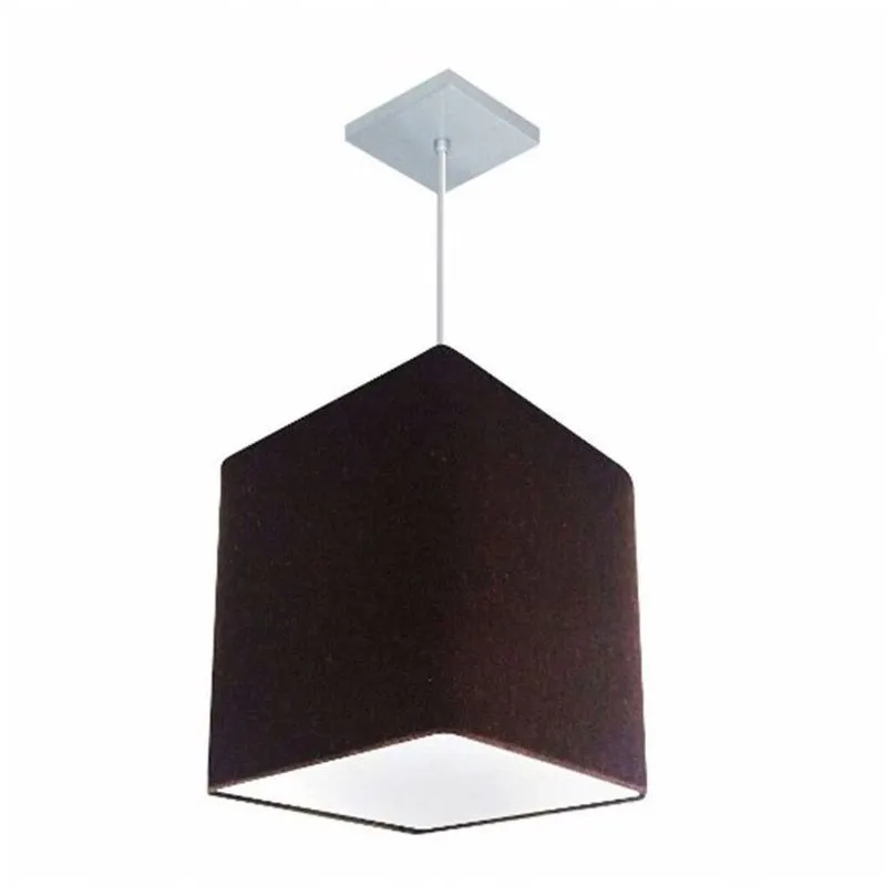 Lustre Pendente Quadrado Md-4051 31/25x25cm Bivolt Café