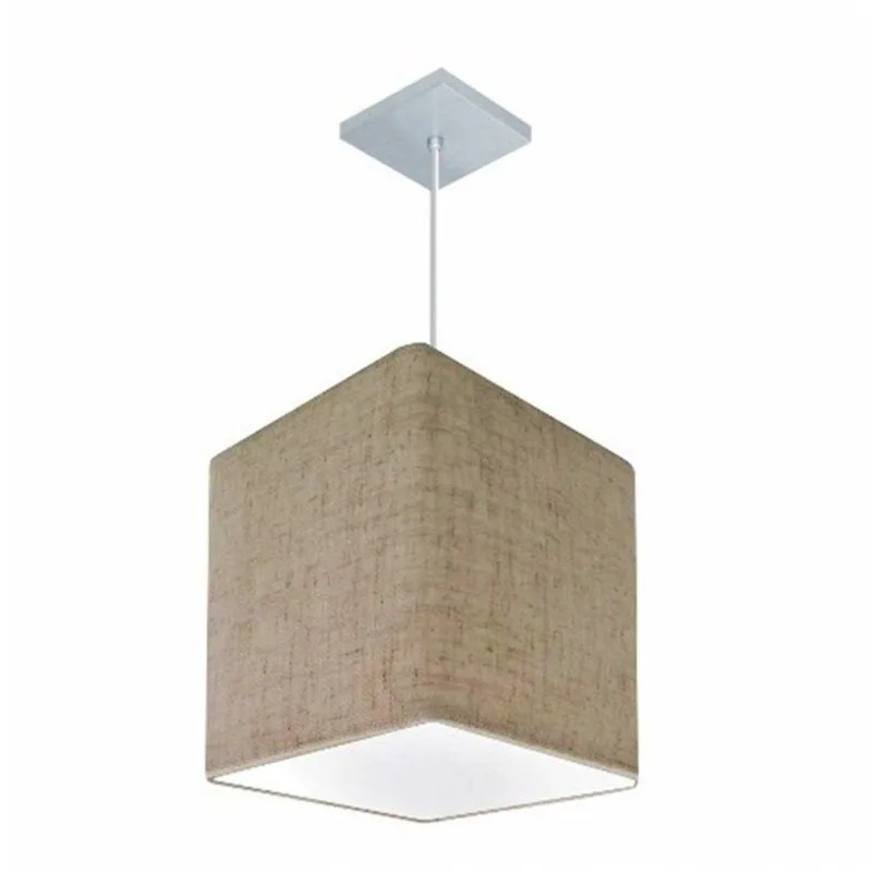Lustre Quadrado Md-4051 31/25x25cm Bivolt Rústico Bege