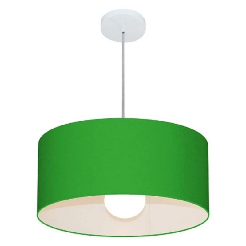 Lustre Pendente Cilíndrico Md-4052 50x21 Bivolt Verde Folha