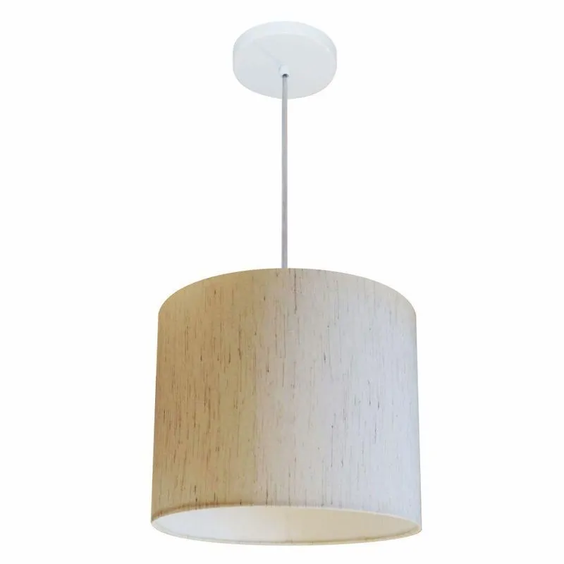 Lustre Pendente Cilíndrico Free Lux Com Fio Ajustável 185cm Resistente À Maresia Bege Vivare Brasil