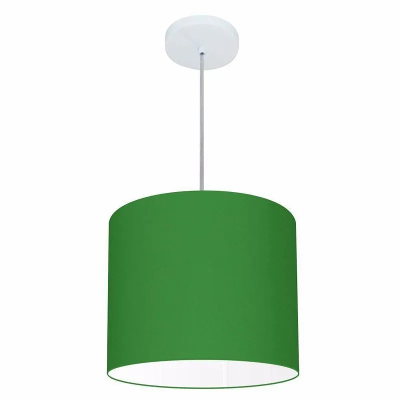 Lustre Pendente Cilíndrico Free Lux Para Mesa De Jantar, Sala, Quarto, Churrasqueira E Balcão. Verde-folha Tam: 30x21cm