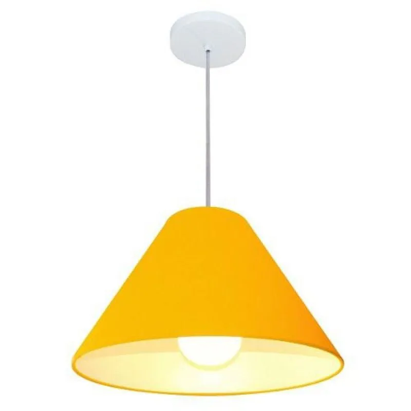 Lustre Pendente Cone Md-4078 25/40x15cm Bivolt Laranja