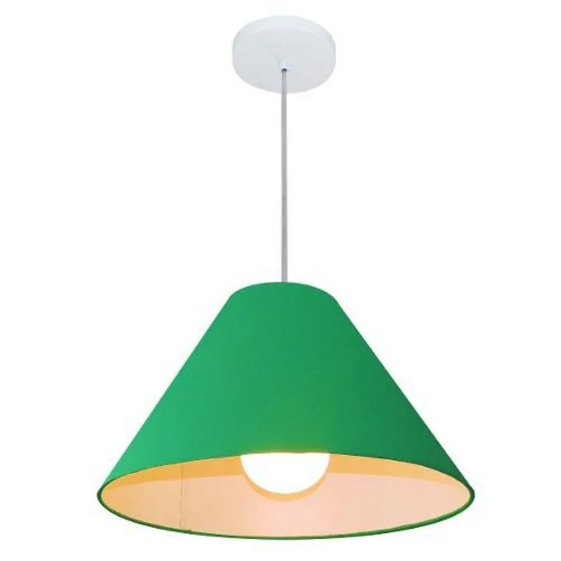 Lustre Pendente Cone Md-4078 25/40x15cm Bivolt Verde Folha