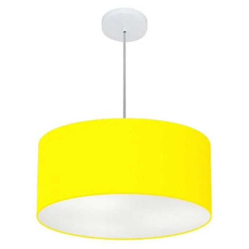 Lustre Pendente Cilíndrico Md-4100 50x25cm Bivolt Amarelo