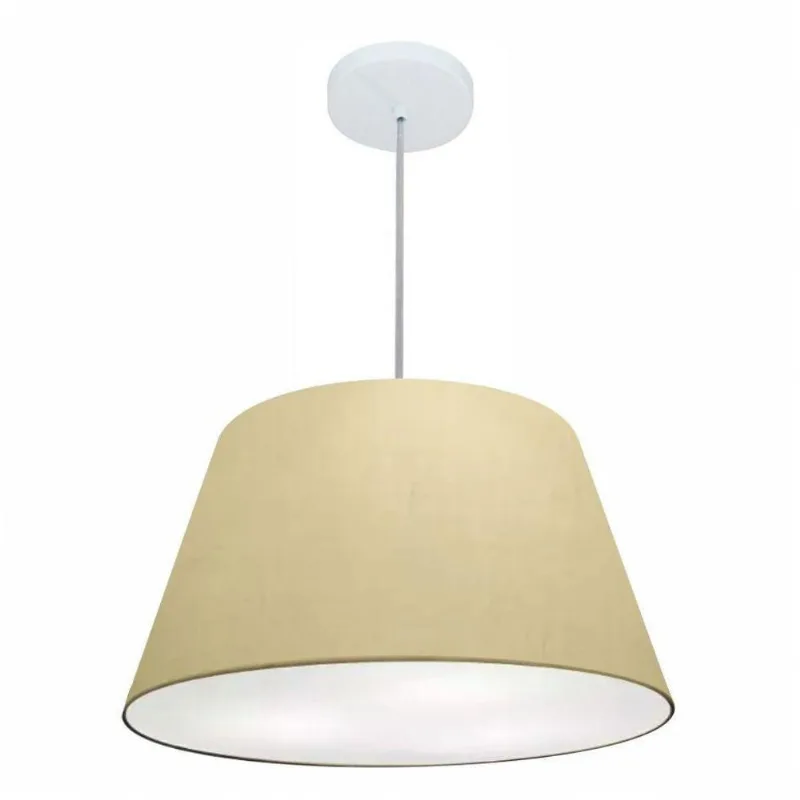 Lustre Pendente Cone Md-4248 30/50x35cm Bivolt Algodão Crú