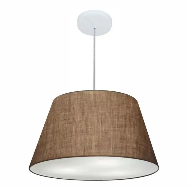 Lustre Pendente Cone Md-4248 Tecido 30/50x35cm Bivolt Café