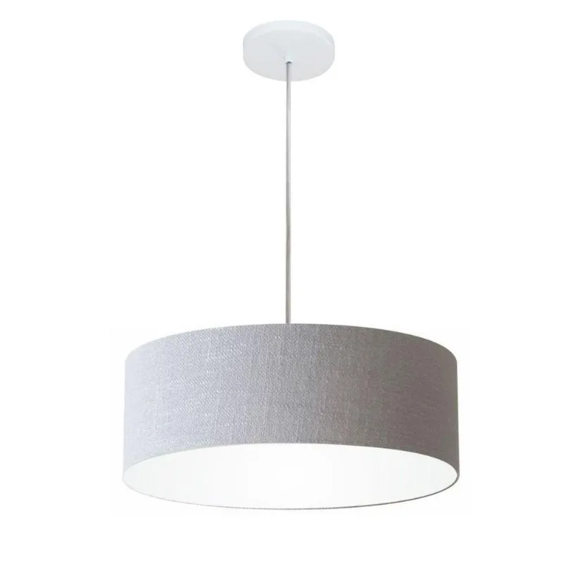Lustre Cilíndrico Md-4132 40x15cm Bivolt Rústico Cinza - Vivare Brasil Iluminação