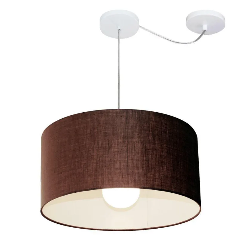 Lustre Cilíndrico com Desvio Md-4228 45x25cm Bivolt Café - Vivare Brasil Iluminação