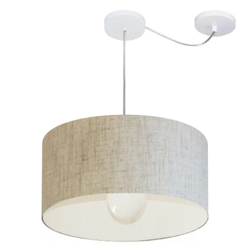 Lustre Cilíndrico Desvio Md-4228 45x25cm Bivolt Rústico Bege - Vivare Brasil Iluminação