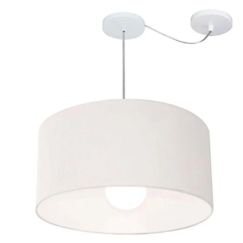 Lustre Cilíndrico Desvio de Centro 55x30cm Bivolt Branco - Vivare Brasil Iluminação