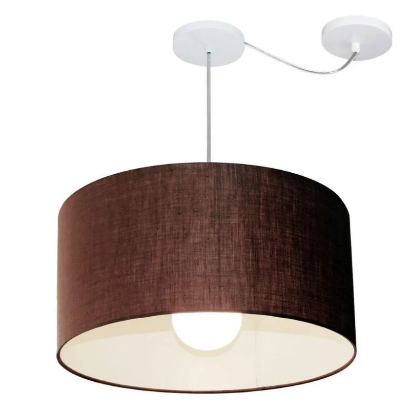 Lustre Cilíndrico Desvio de Centro 55x30cm Bivolt Café - Vivare Brasil Iluminação