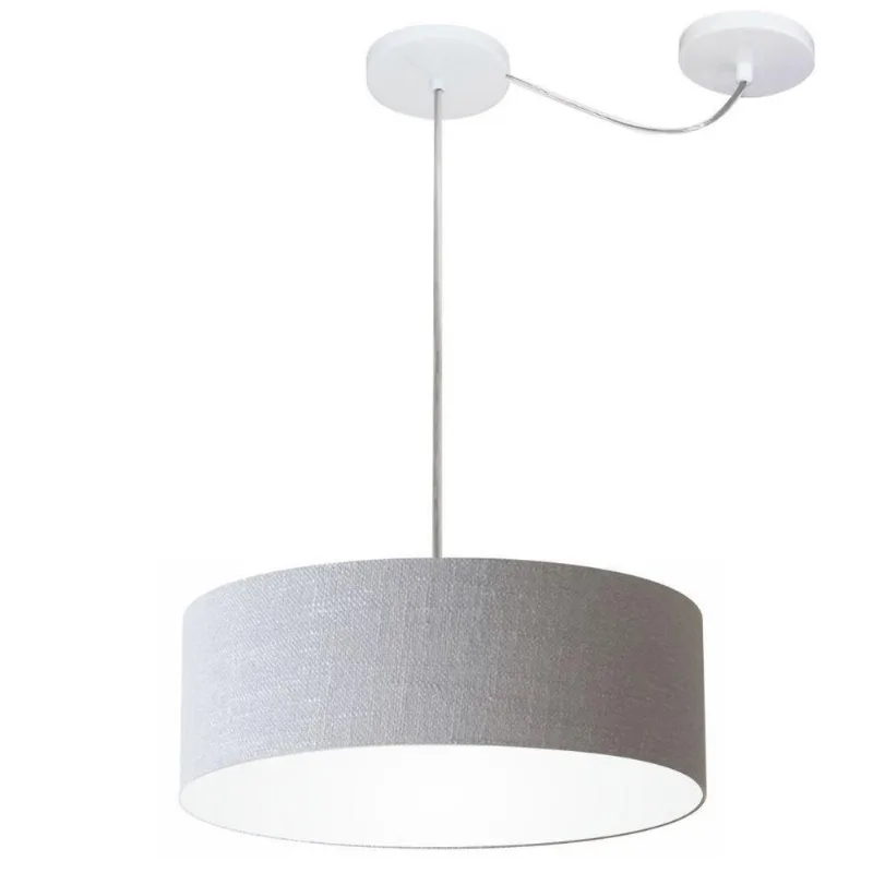 Lustre Cilíndrico Desvio Centro 40x15cm Bivolt Rústico Cinza - Vivare Brasil Iluminação