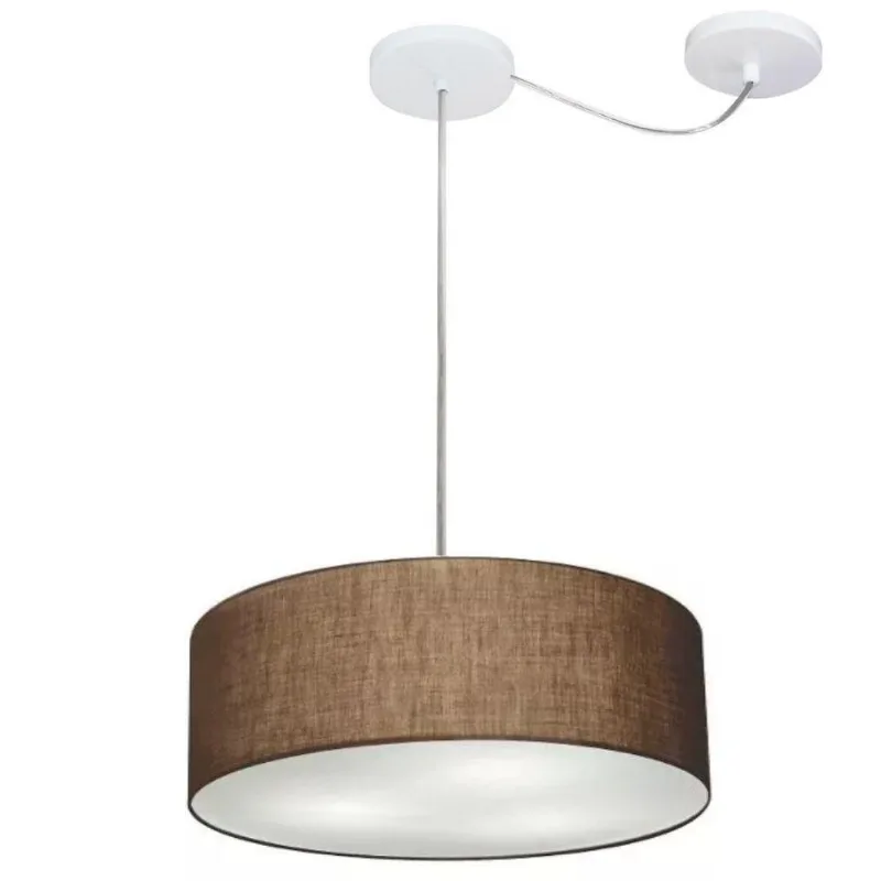 Lustre Cilíndrico Desvio de Centro 40x15cm Bivolt Café - Vivare Brasil Iluminação