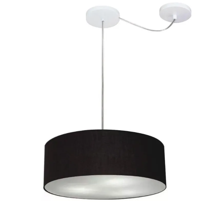 Lustre Cilíndrico Desvio de Centro 40x15cm Bivolt Preto - Vivare Brasil Iluminação