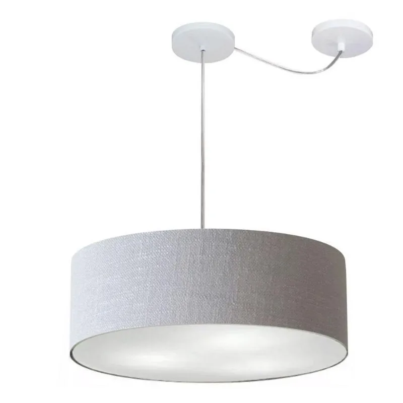 Lustre Cilíndrico Desvio Centro 45x15cm Bivolt Rústico Cinza - Vivare Brasil Iluminação
