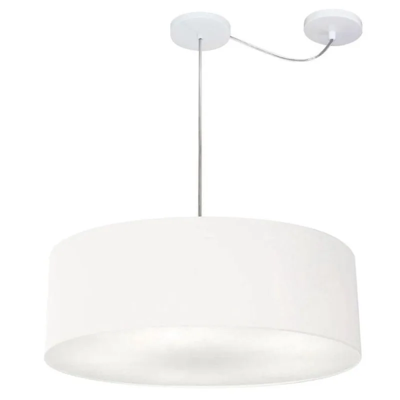 Lustre Cilíndrico Desvio de Centro 50x15cm Bivolt Branco - Vivare Brasil Iluminação