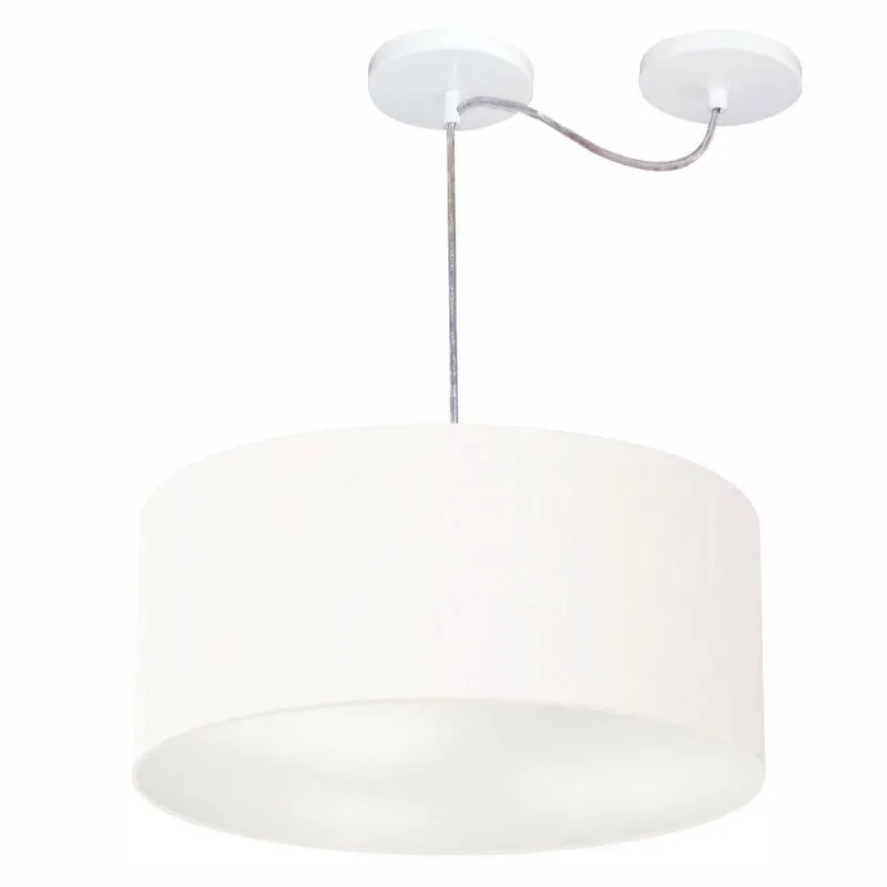 Lustre Cilíndrico Desvio Centro 50x25cm Bivolt Branco - Vivare Brasil Iluminação