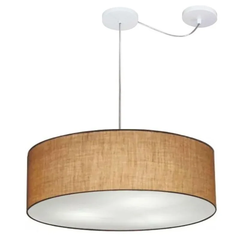 Lustre Cilíndrico com Desvio Md-4262 55x15cm Bivolt Palha - Vivare Brasil Iluminação