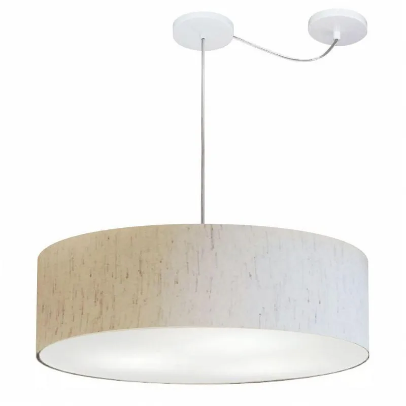 Lustre Cilíndrico com Desvio Md-4265 60x15cm Bivolt Bege - Vivare Brasil Iluminação