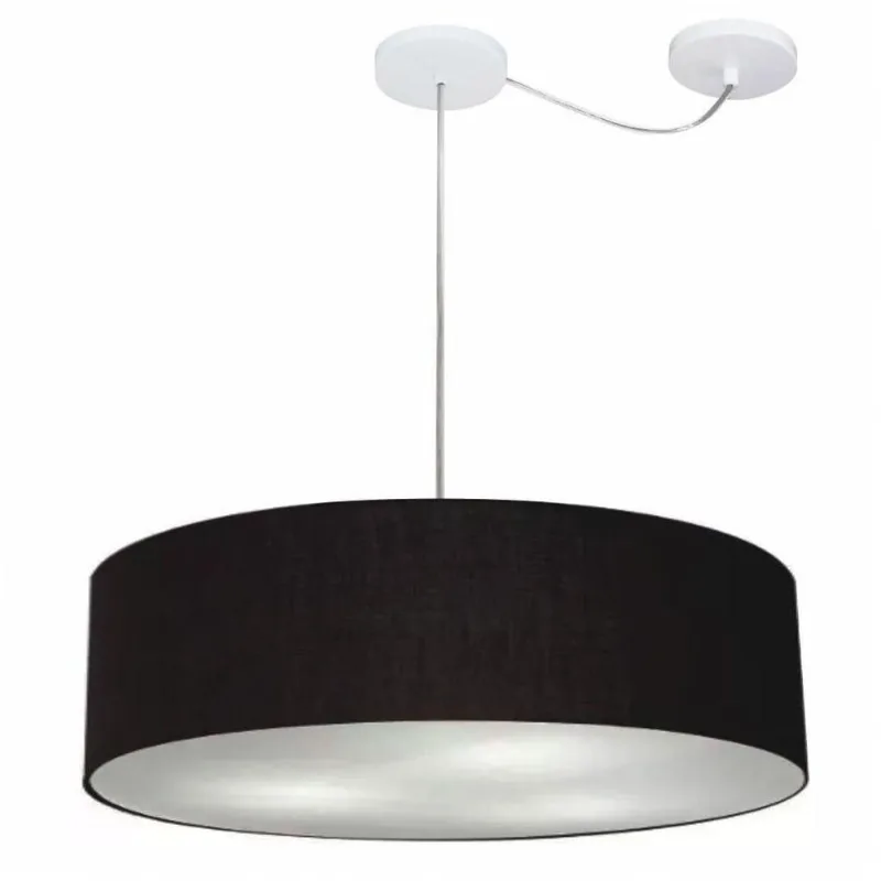 Lustre Cilíndrico com Desvio Md-4265 60x15cm Bivolt Preto - Vivare Brasil Iluminação
