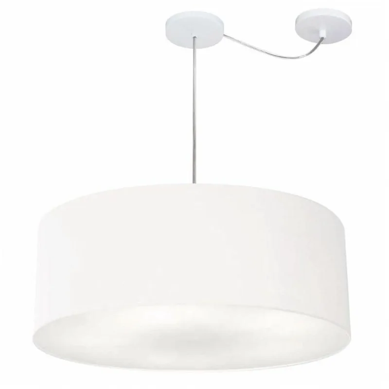 Lustre Cilíndrico com Desvio Md-4266 60x21cm Bivolt Branco - Vivare Brasil Iluminação