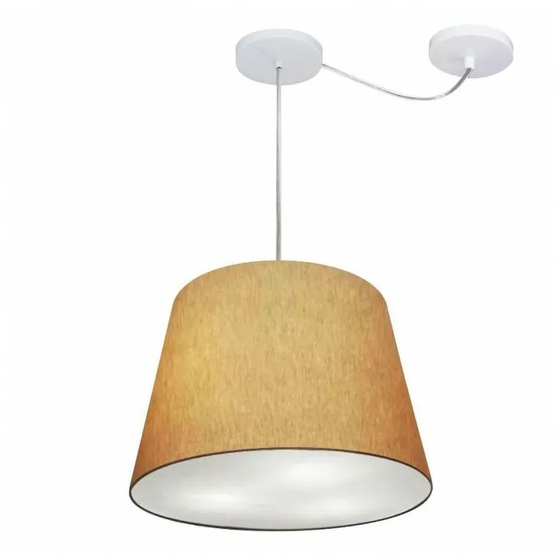 Lustre Cone com Desvio Md-4276 Tecido 30x40cm Bivolt Palha