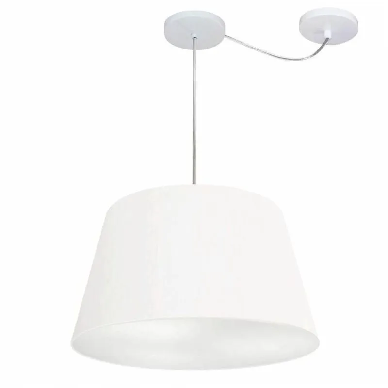 Lustre Cone com Desvio Md-4279 Tecido 30x40cm Bivolt Branco