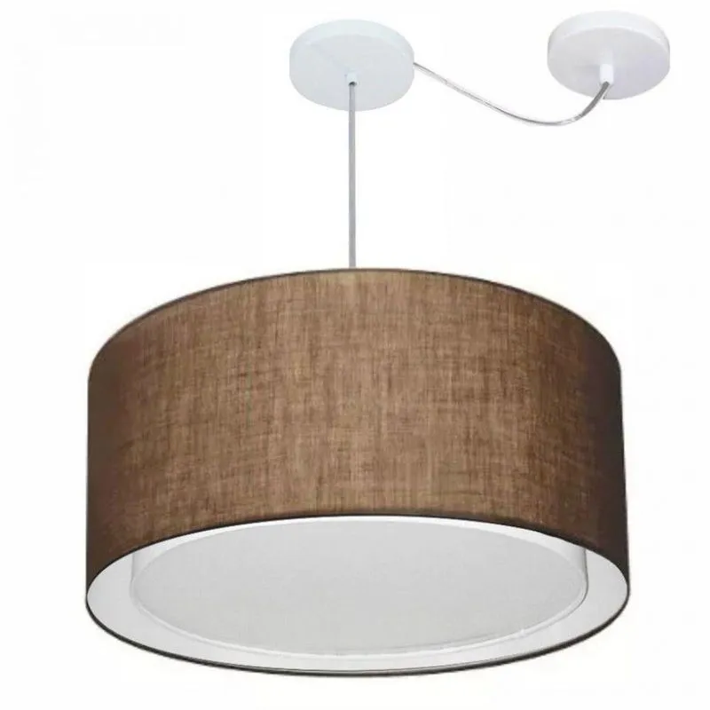 Lustre Cilíndrico com Desvio Md-4309 55x30cm Bivolt Café