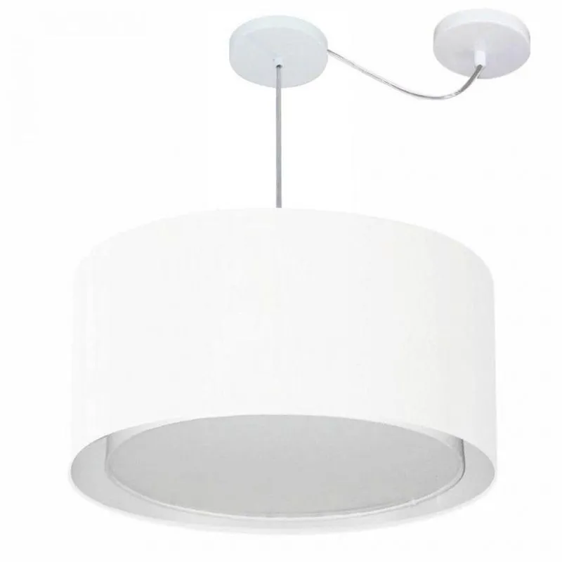 Lustre Cilíndrico com Desvio Md-4316 55x30cm Bivolt Branco