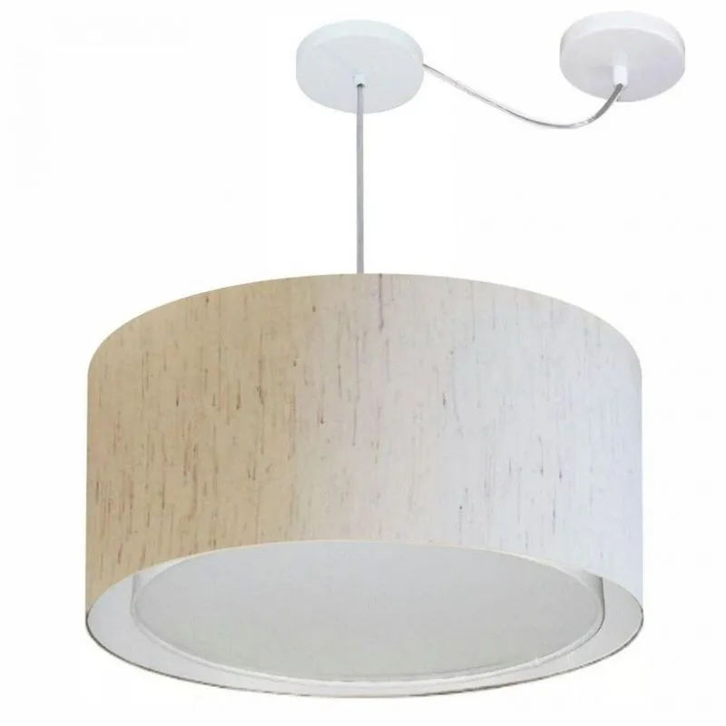 Lustre Cilíndrico com Desvio Md-4316 55x30cm Bivolt Bege